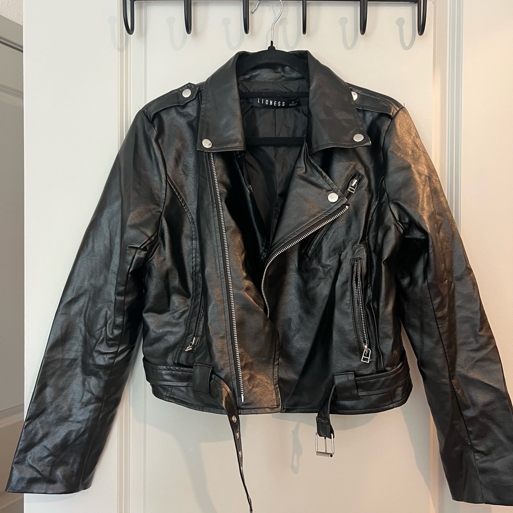Black leather jacket